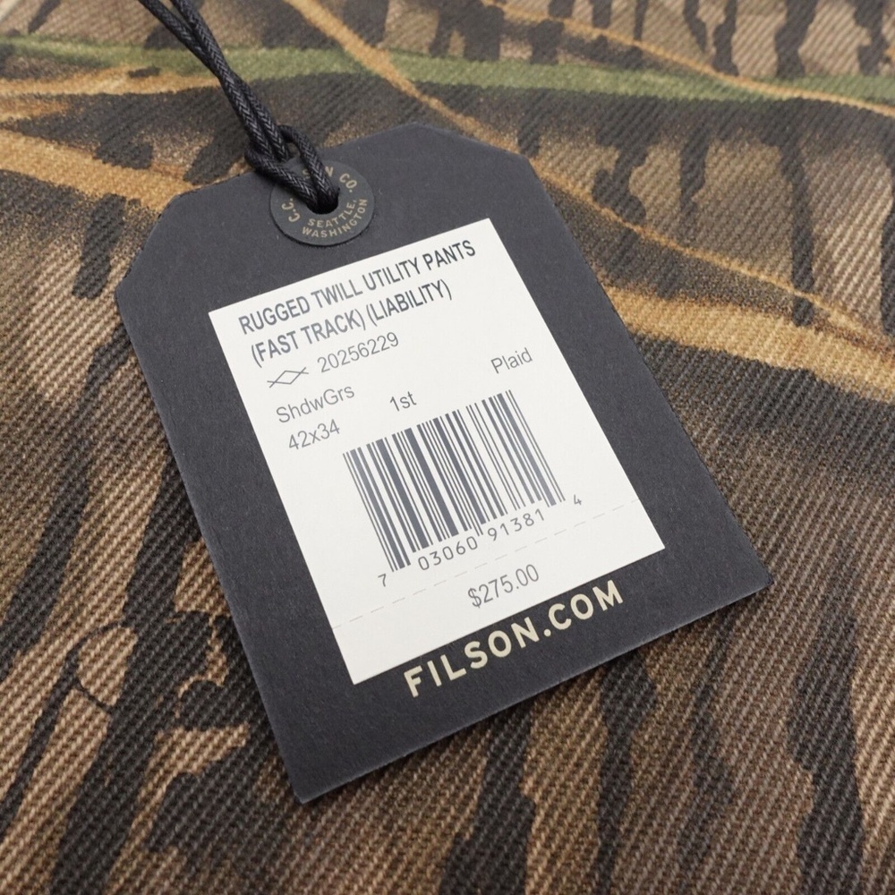 NEW Filson Men's Rugged Twill Mossy Oak Camo Utility Pants 20256229 Shadow Grass - Picture 14 of 16